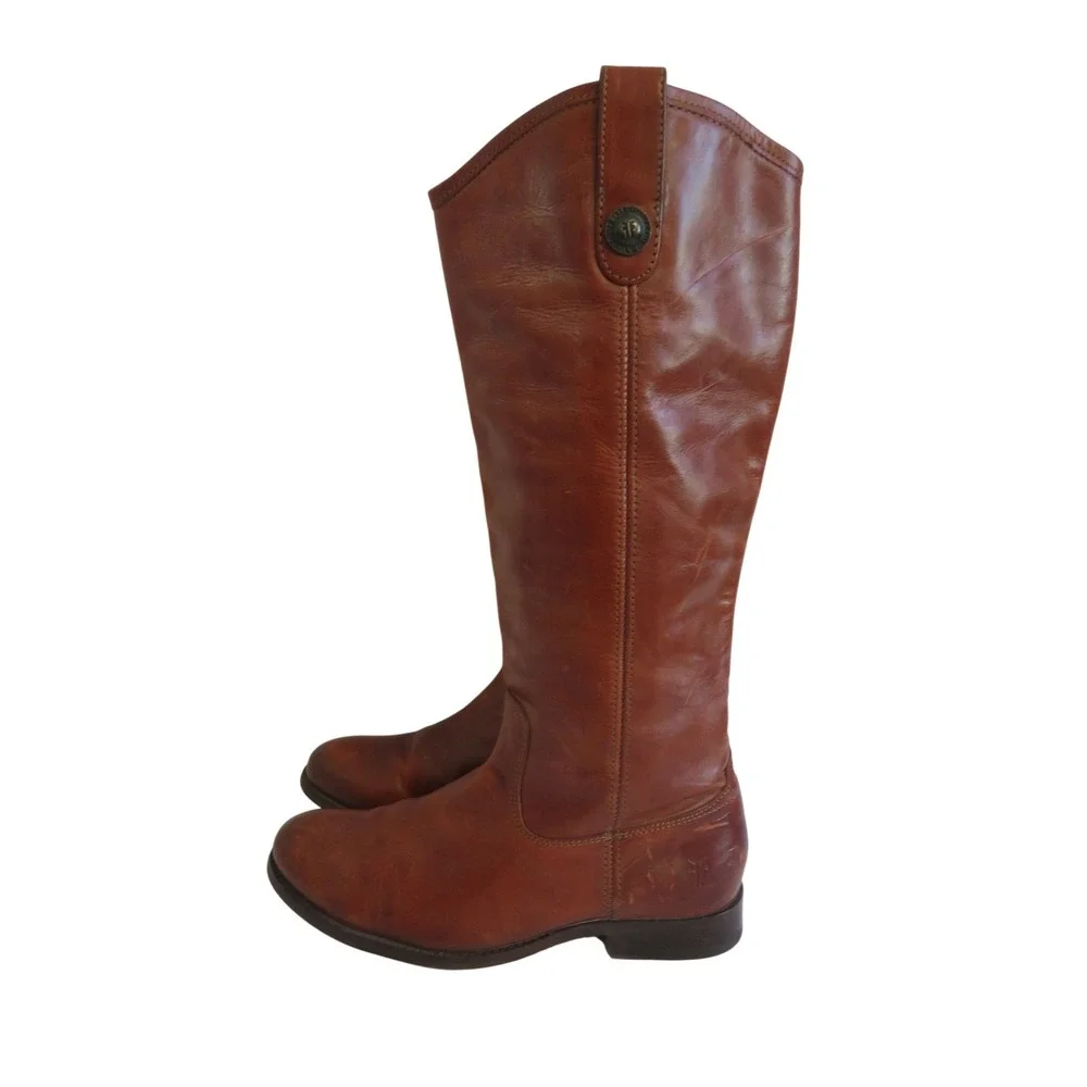 Womens Frye Melissa 77167 Leather Equestrian Riding Biker Boots Size 7.5 B‎